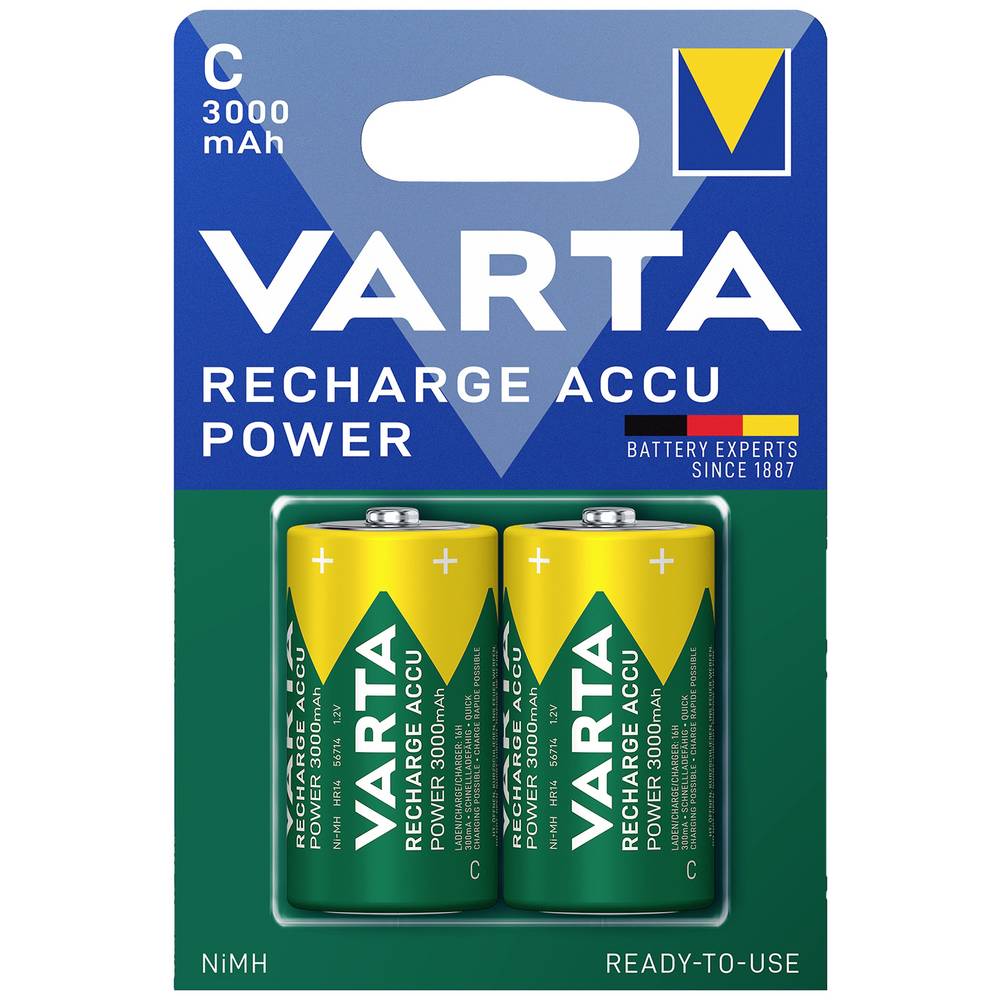 Varta Oplaadbare C batterij (baby)  RECH.AC.Power C3000mAh BLI2 NiMH 1.2 V 3000 mAh 2 stuk(s)
