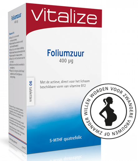 Vitalize Foliumzuur 400mcg Tabletten