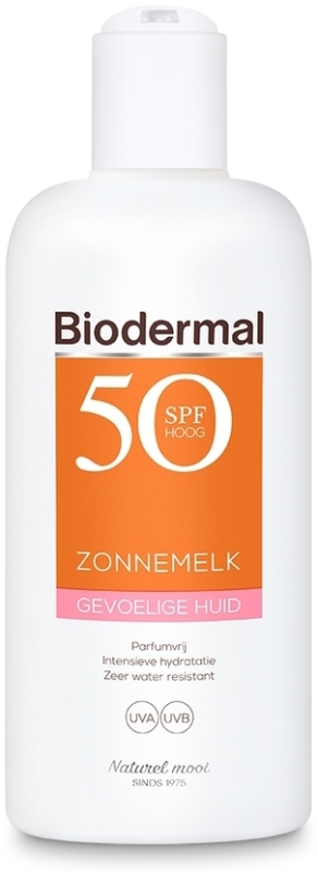 Biodermal Zonnebrand melk gevoelige huid spf50+ 200 ML