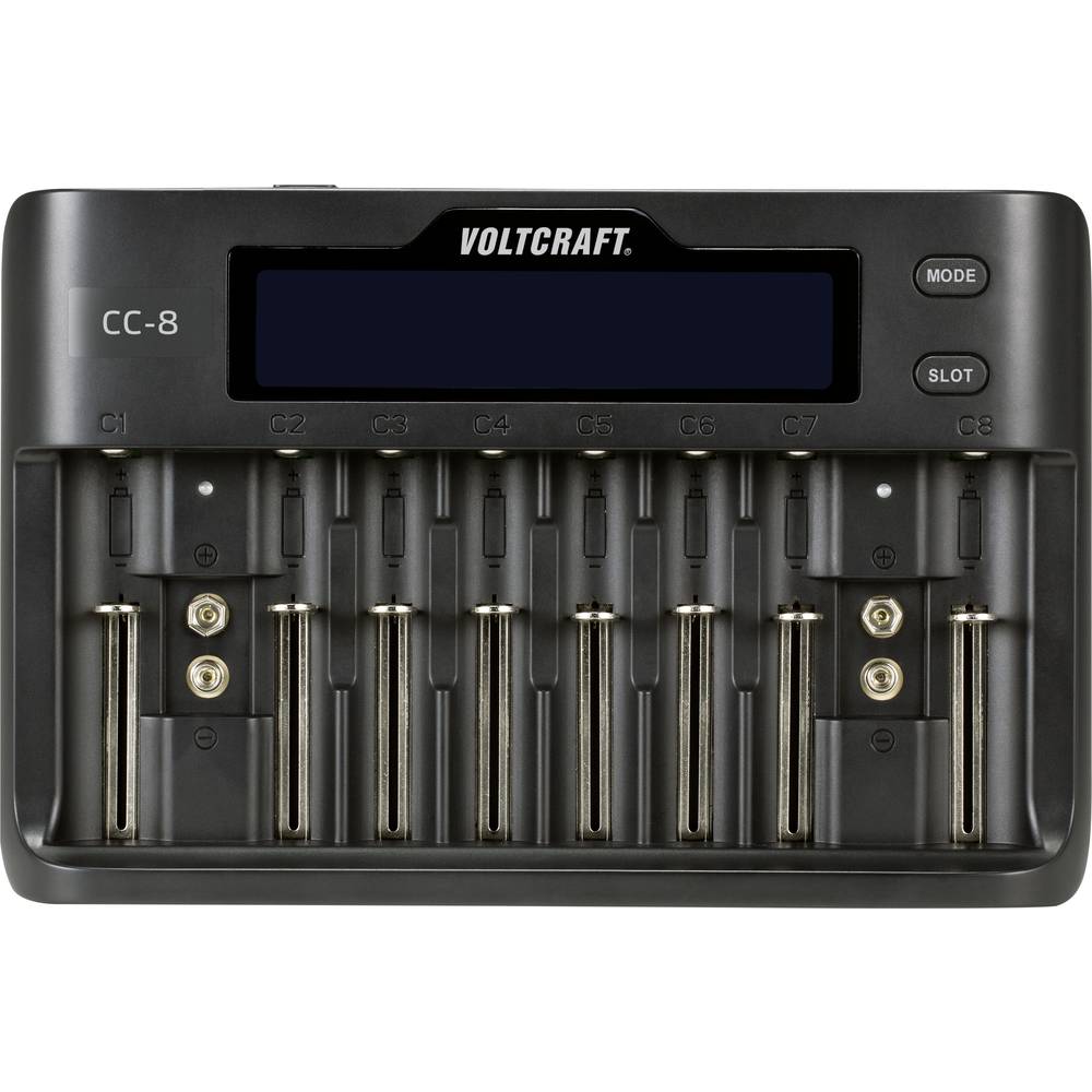 VOLTCRAFT CC-8 Batterijlader Li-ion, LiFePO, NiMH, NiCd A, AA (penlite), AAA (potlood), AAAA (mini), 9 V (blok), C (baby), Sub-C, 10340, 14500, 16340, 17500,