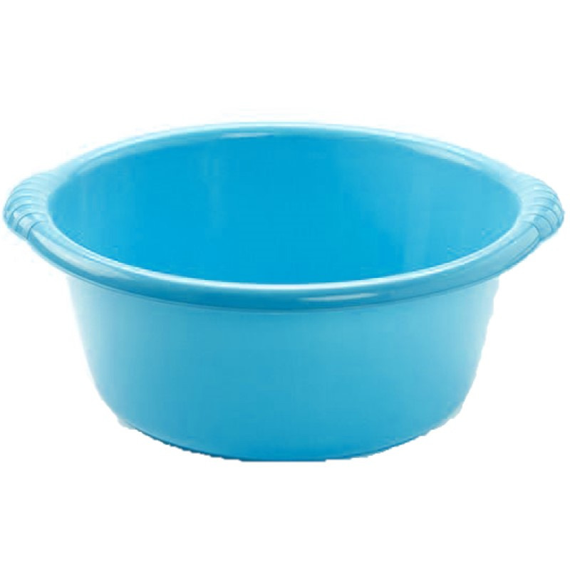 PlasticForte Set van 2x stuks kunststof teiltjes/afwasbakken rond 6 liter blauw -