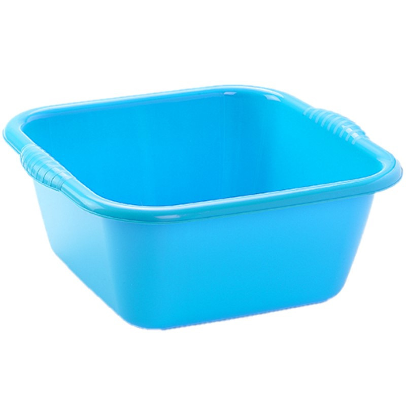 PlasticForte Set van 2x stuks kunststof teiltjes/afwasbakken vierkant 6 liter blauw -