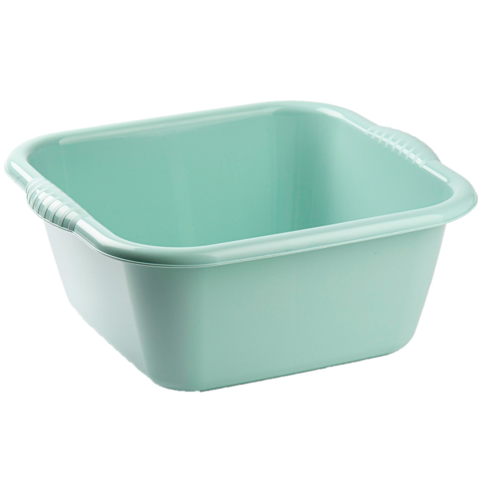 PlasticForte teiltje/afwasbak - 2x - vierkant - kunststof - 6 liter - 31 x 29 x 13 cm - Mintgroen -