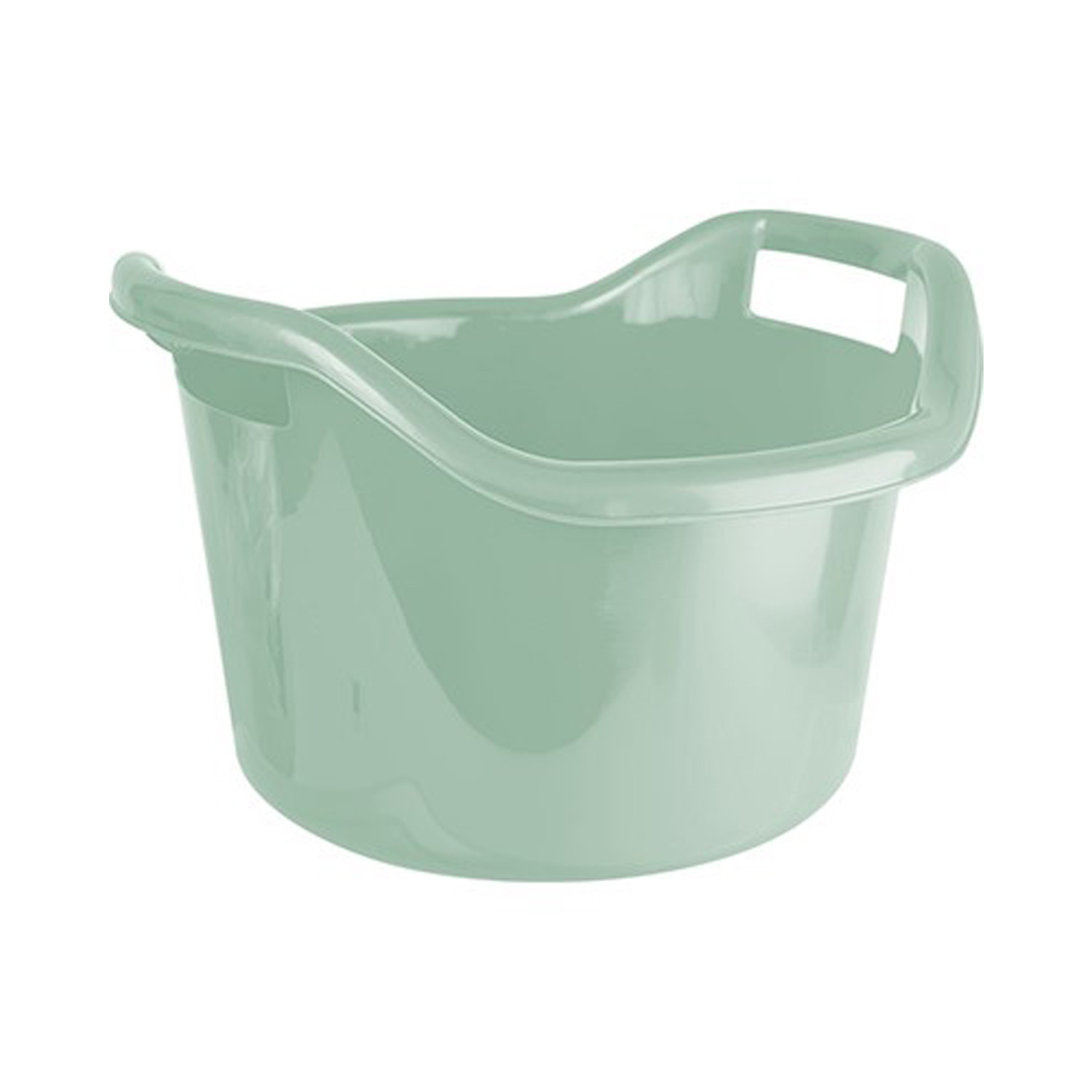 Hega Hogar Grote teil/afwasbak/kuip - kunststof - rond - handvatten - x 24 cm - 14 liter - mintgroen -