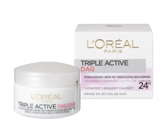 L'Oréal Paris Dagcreme triple active droge/gevoelige huid 50ml