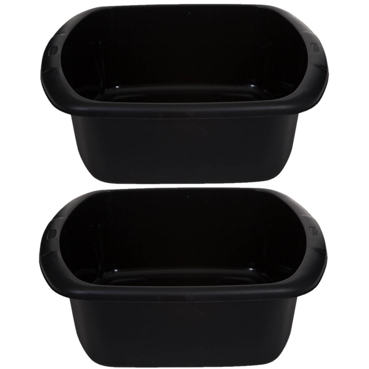 Whitefurze Set van 2x afwasteil/afwasbak - 7 liter - zwart - 32 x 28 x 13 cm -