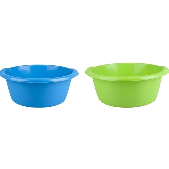 Merkloos 2x Afwasteil groen / blauw 10 -
