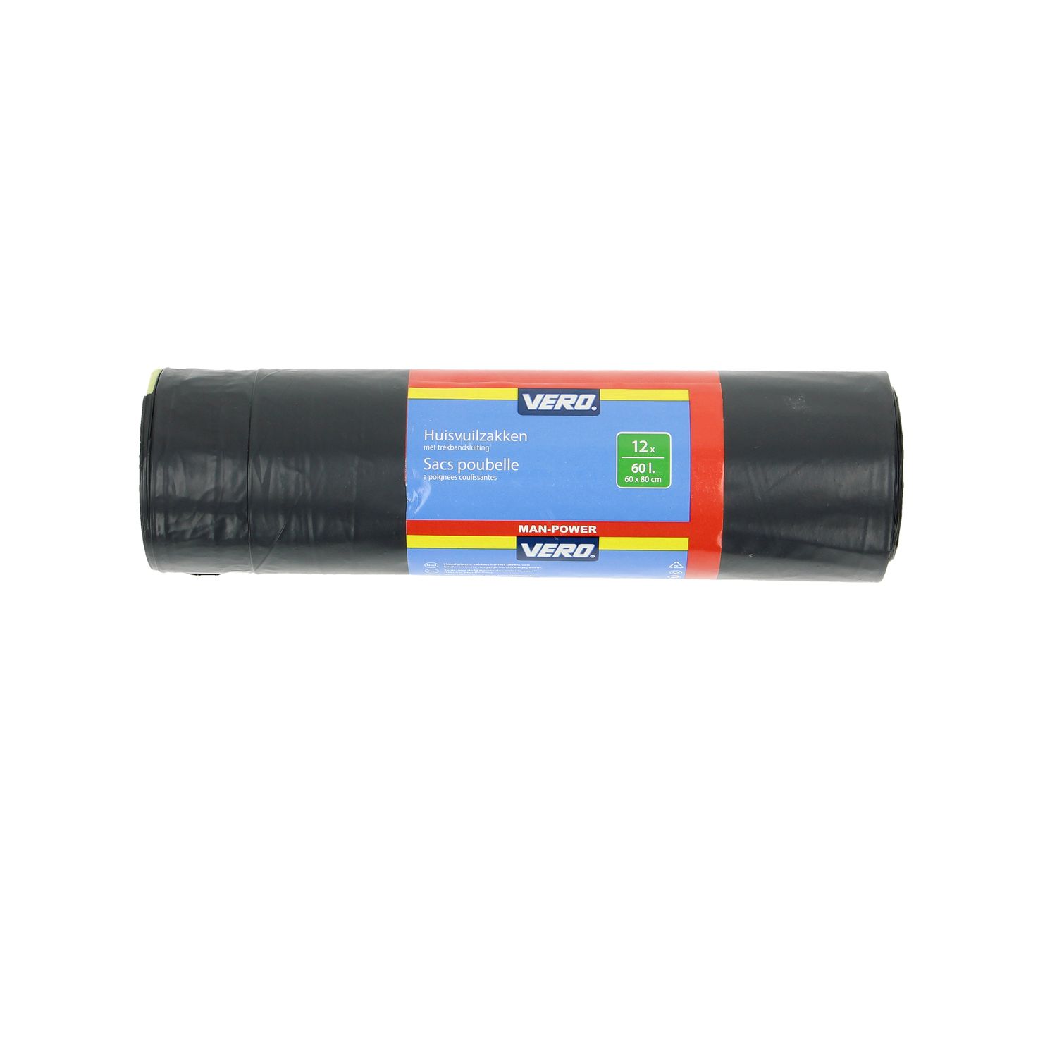 Praxis Vero Huisvuilzak Trekband Gerecycled 60l - 12 Stuks