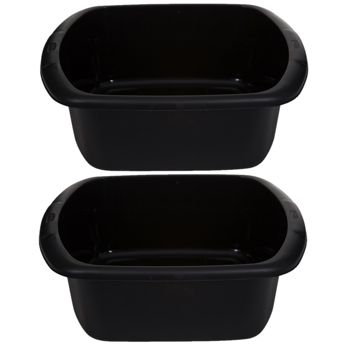 Whitefurze Afwasteil/afwasbak - 2x - 9 liter - zwart - x 32 x 13 cm -