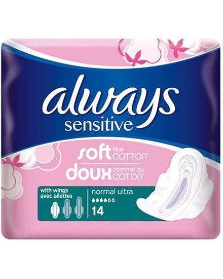 Always Gevoelig Ultra Normaal Plus Met Vleugels 14 st