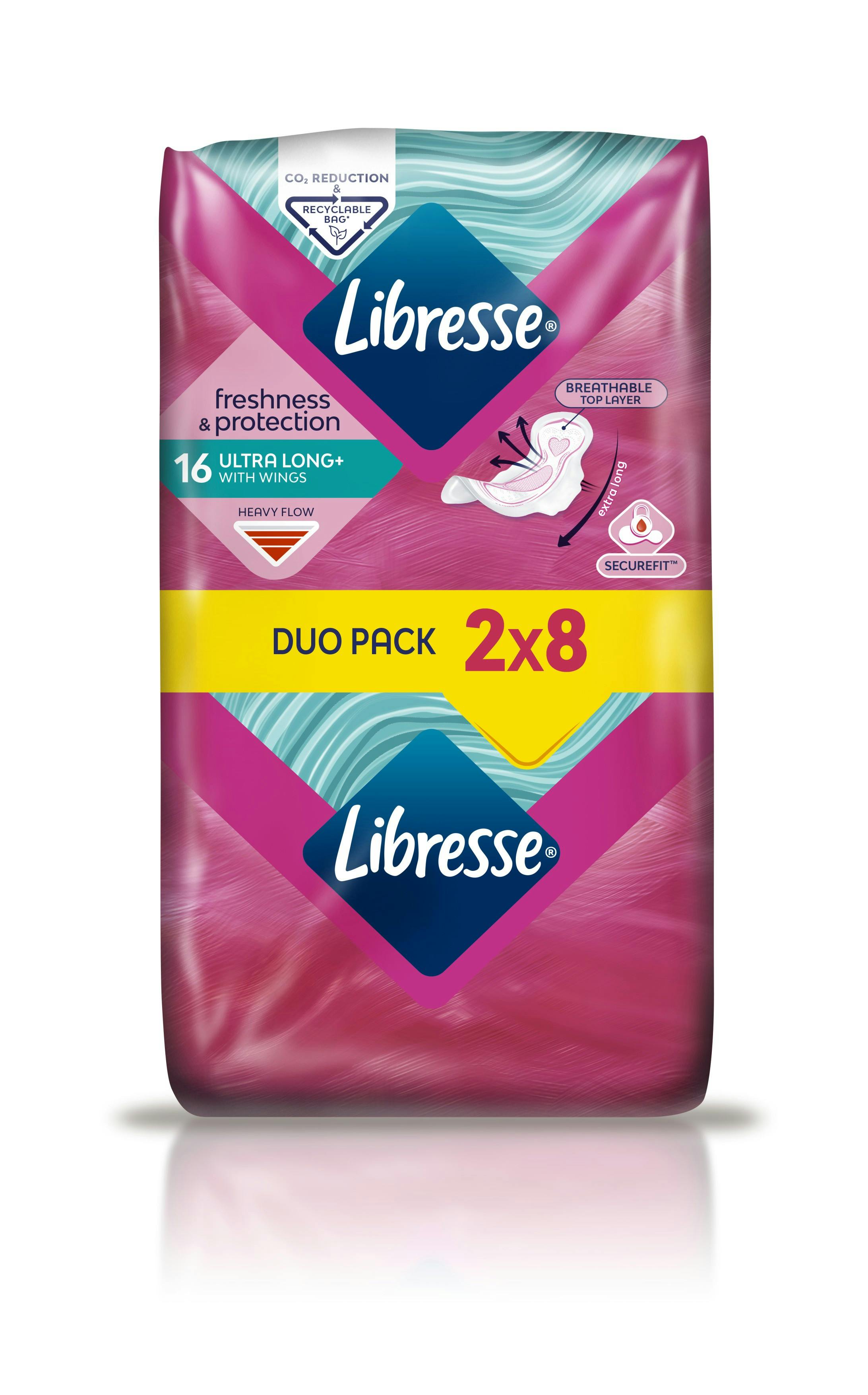 Libresse Ultra Dun Lang Met Vleugels Duo 16 st