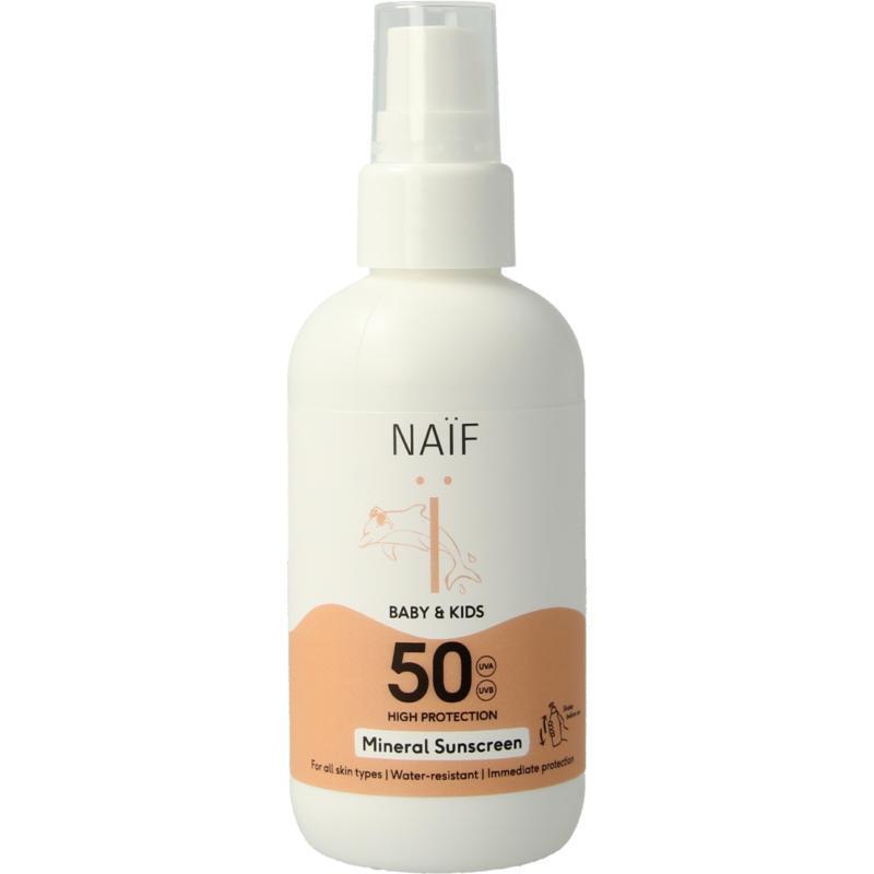 Naif Minerale zonnebrandspray baby & kids spf 50 100 ML