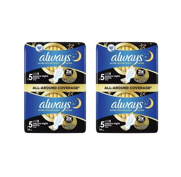 Always Ultra Secure Night Extra Wings 2 x 14 st