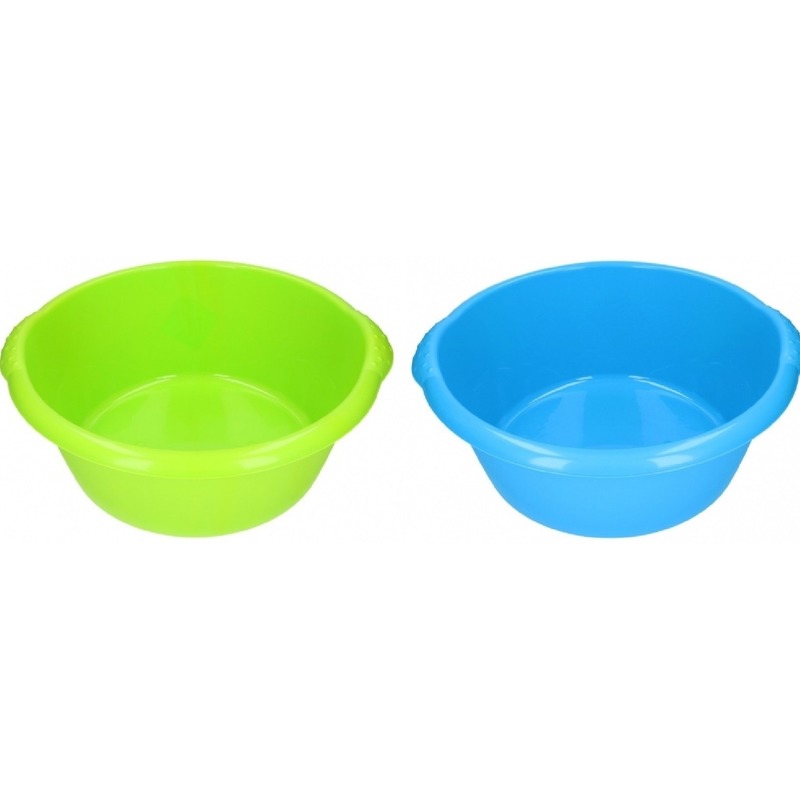 Merkloos 2x Afwasteil groen / blauw 15 -