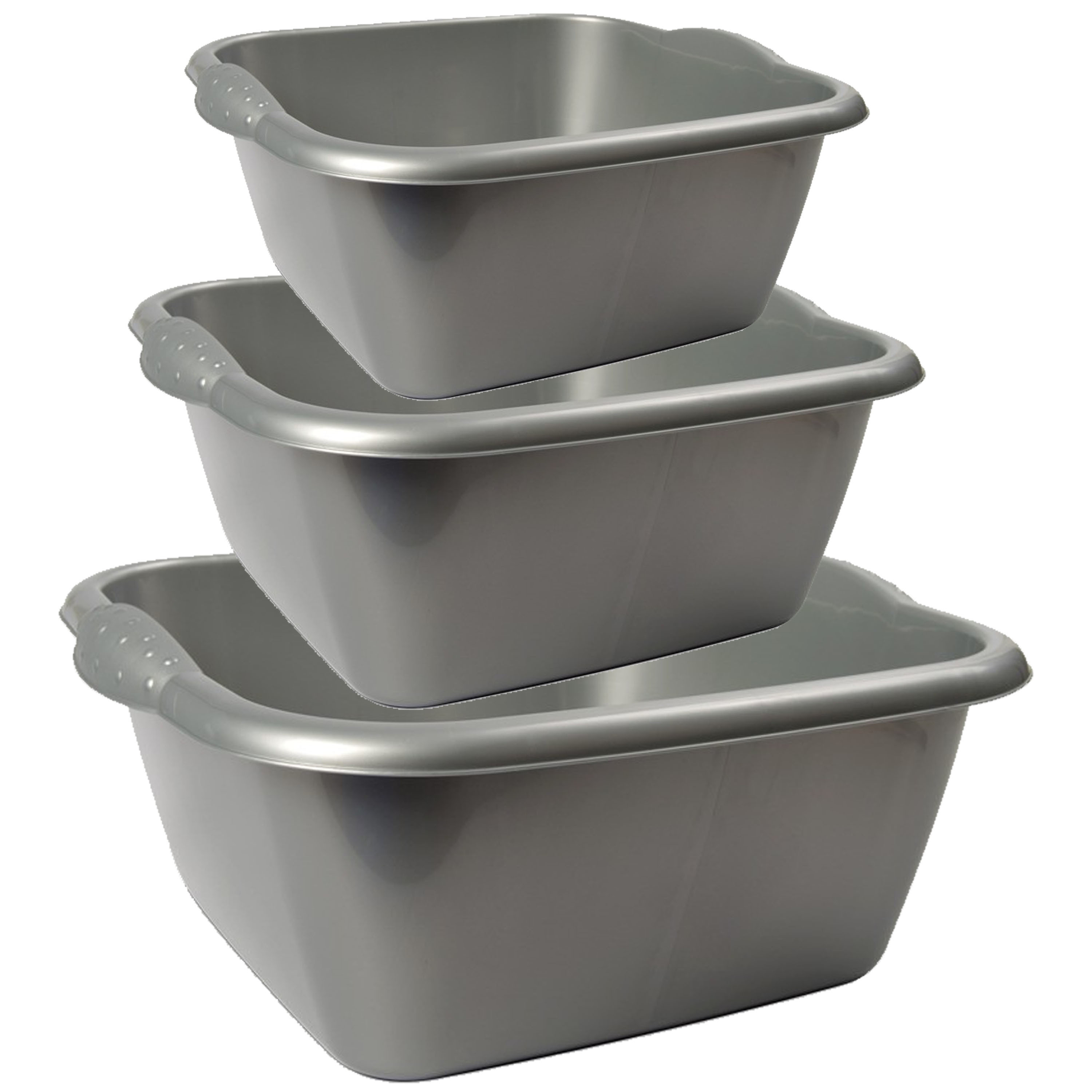 Hega Hogar Afwas teiltjes - voordeel set - multi-functioneel - zilver - in 3-formaten - kunststof -