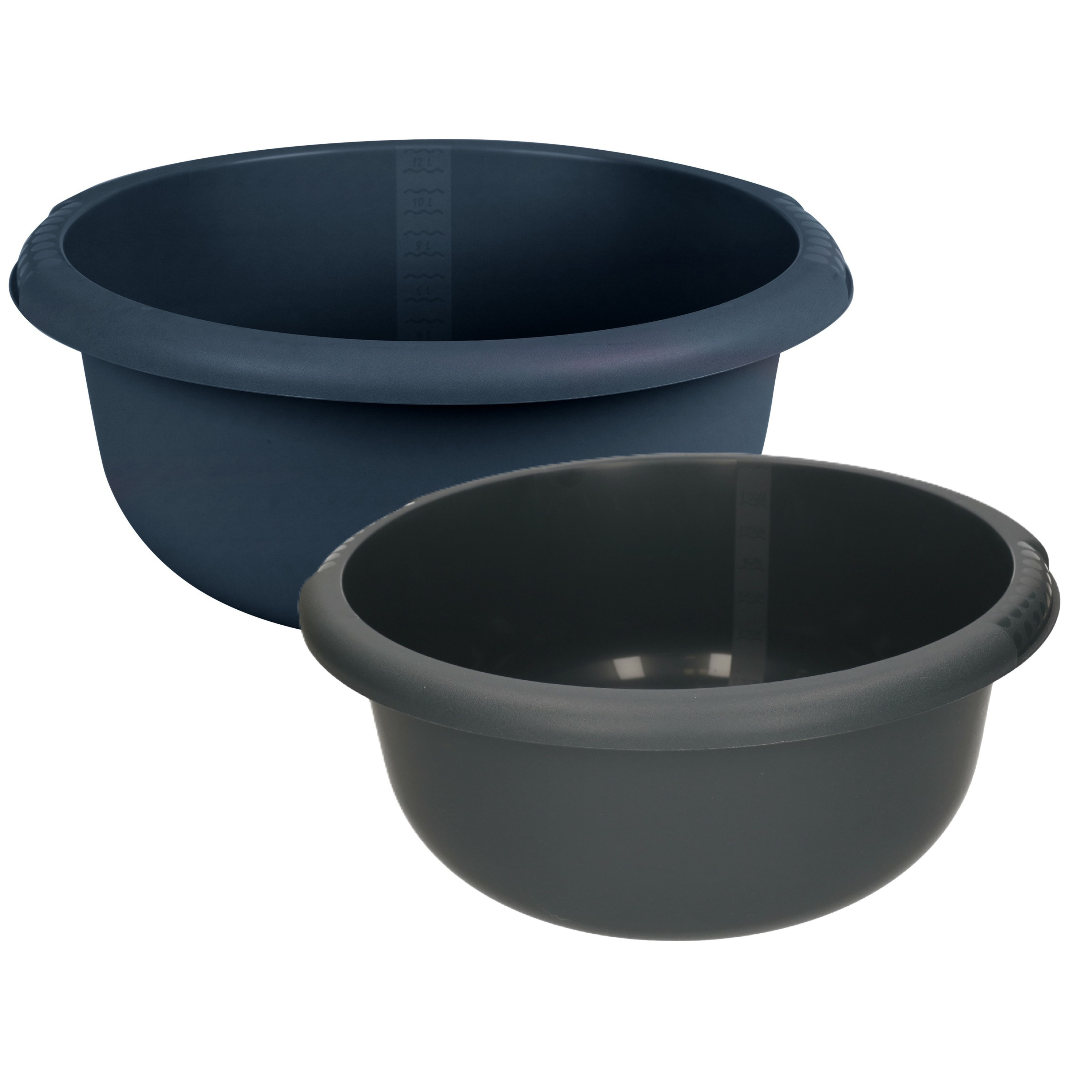 Urban Living Afwasteilen set - kunststof - 10/15 Liter - donkerblauw - teiltjes -