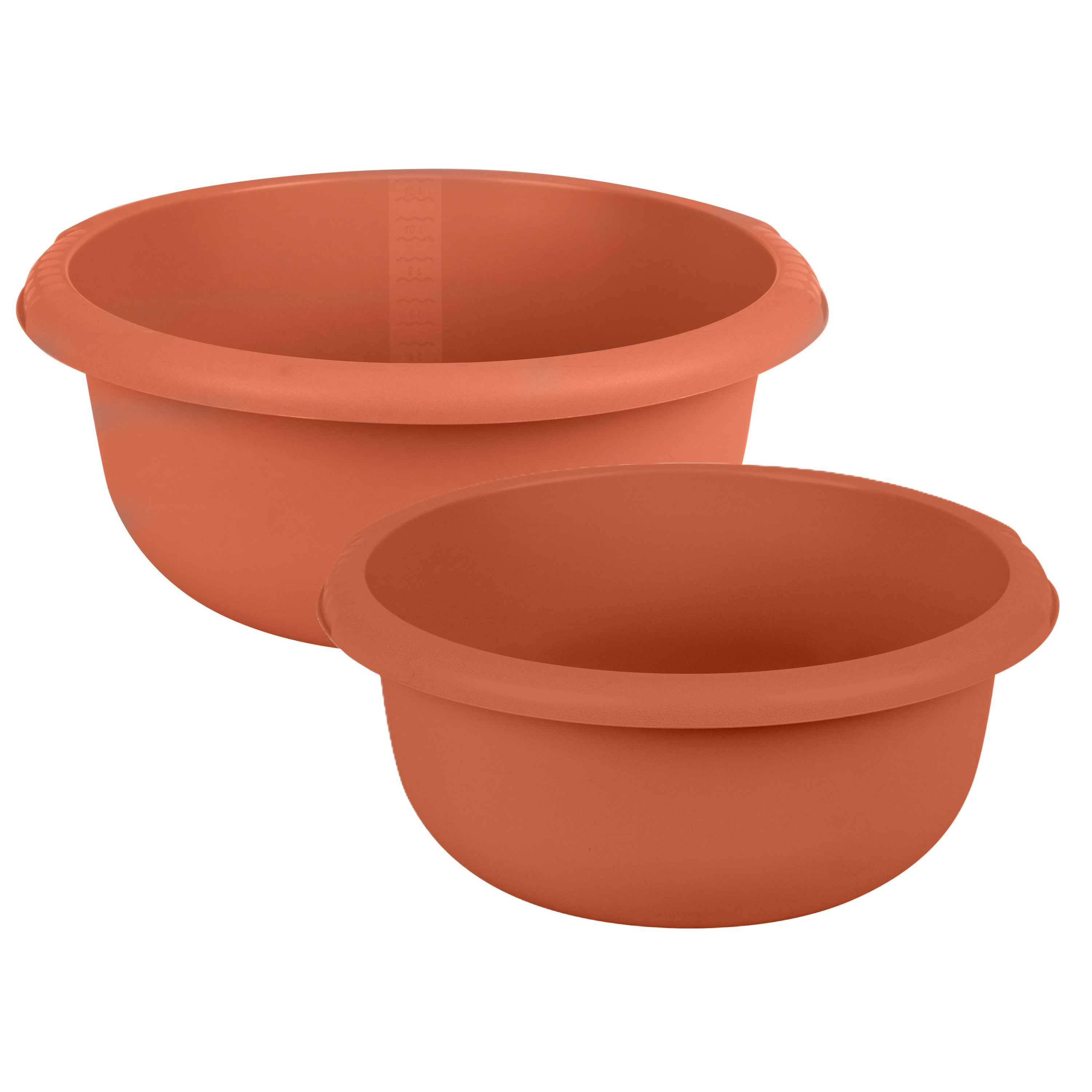 Urban Living Afwasteilen set - kunststof - 10/15 Liter - terracotta - teiltjes -