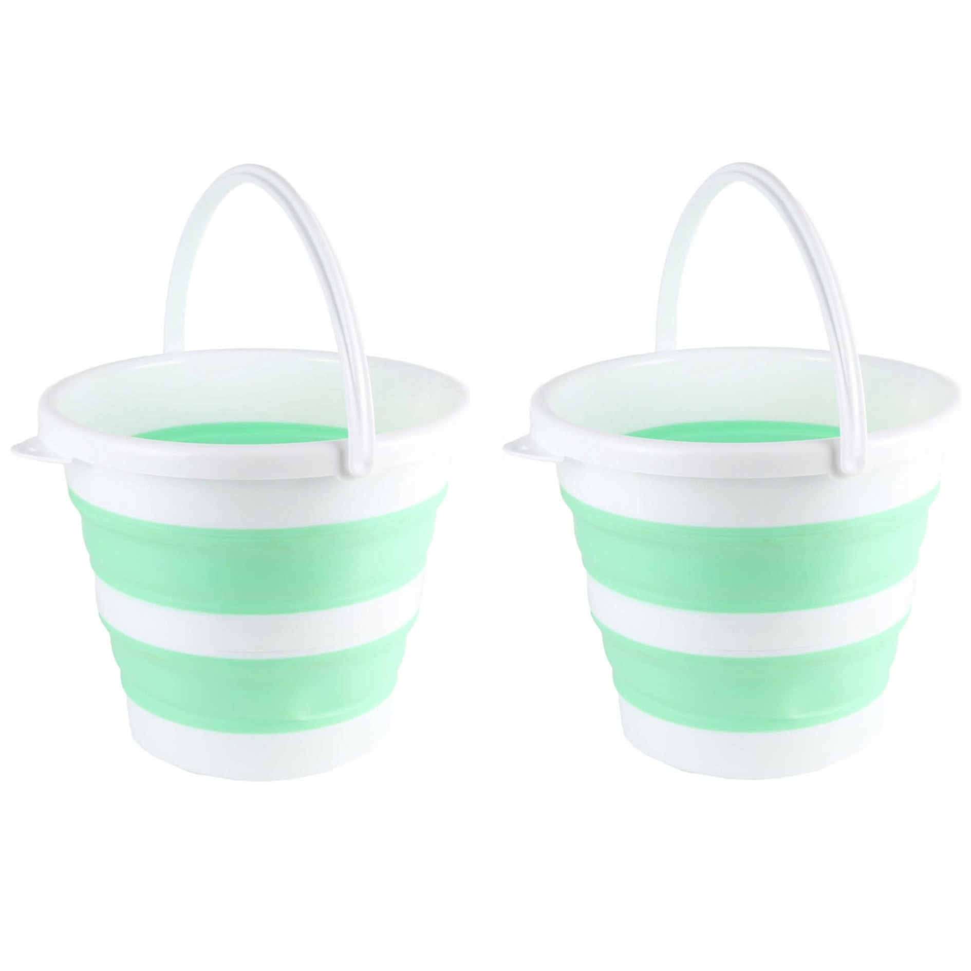 Benson 2x stuks  opvouwbaar afwasteiltjes / afwasbakken groen 10L -