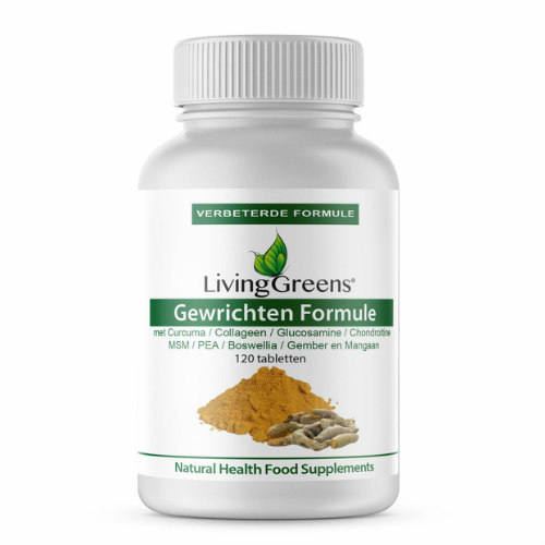 Livinggreens Curcuma & collageen complex 120 Tabletten