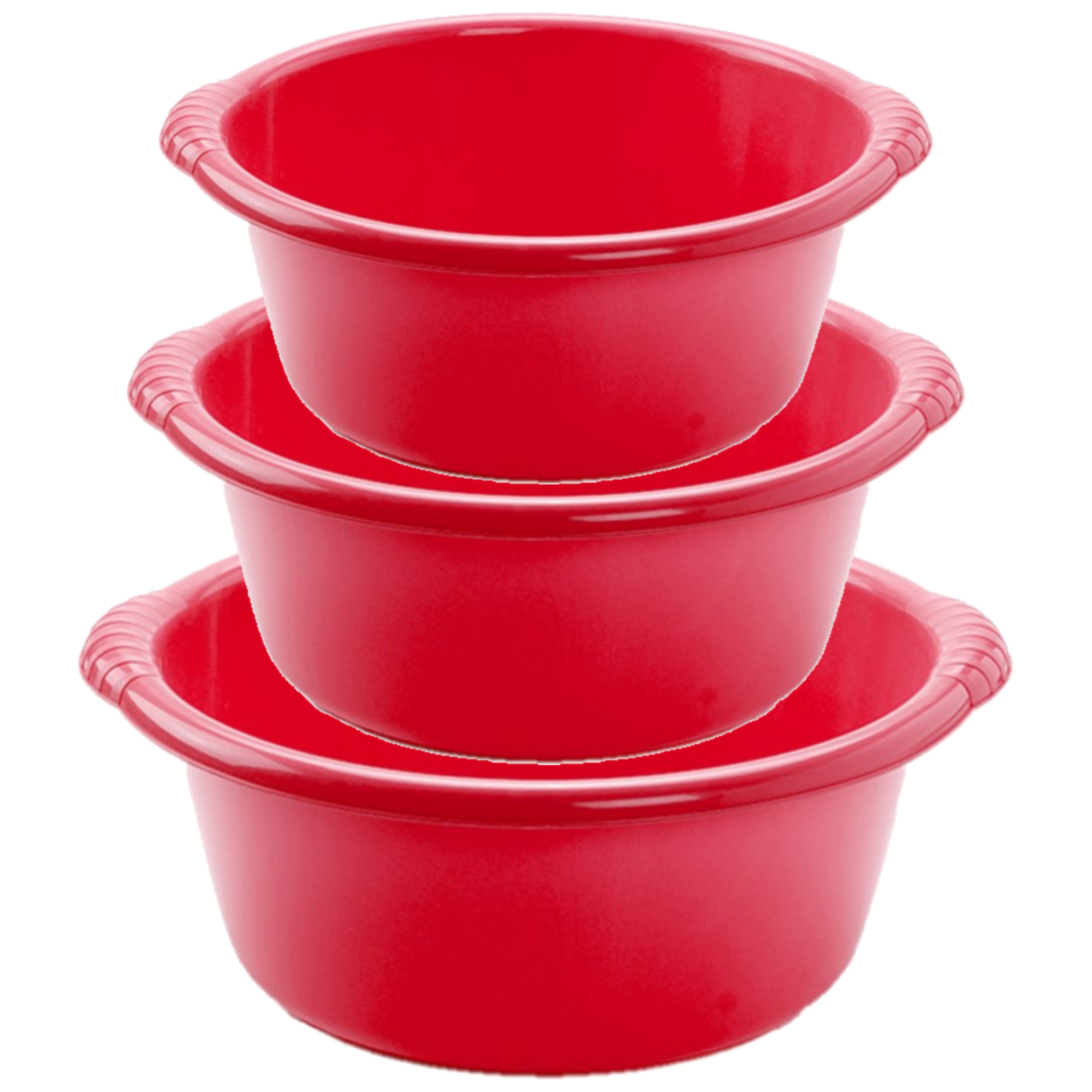 Forte Plastics Voordeelset multi-functionele kunststof teiltjes rood in 3-formaten -