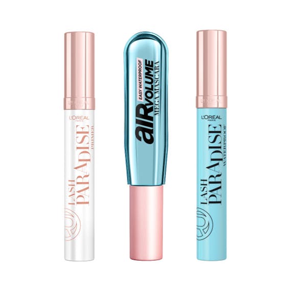 L'Oréal Paris Paradise Mascara Primer, Air Mega Volume Easy Waterproof Black & Paradise Extatic Waterproof Black 3 st