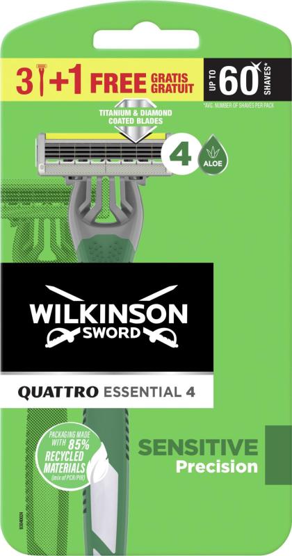 Wilkinson Sword quattro essential 4 sensitive 4 Stuks