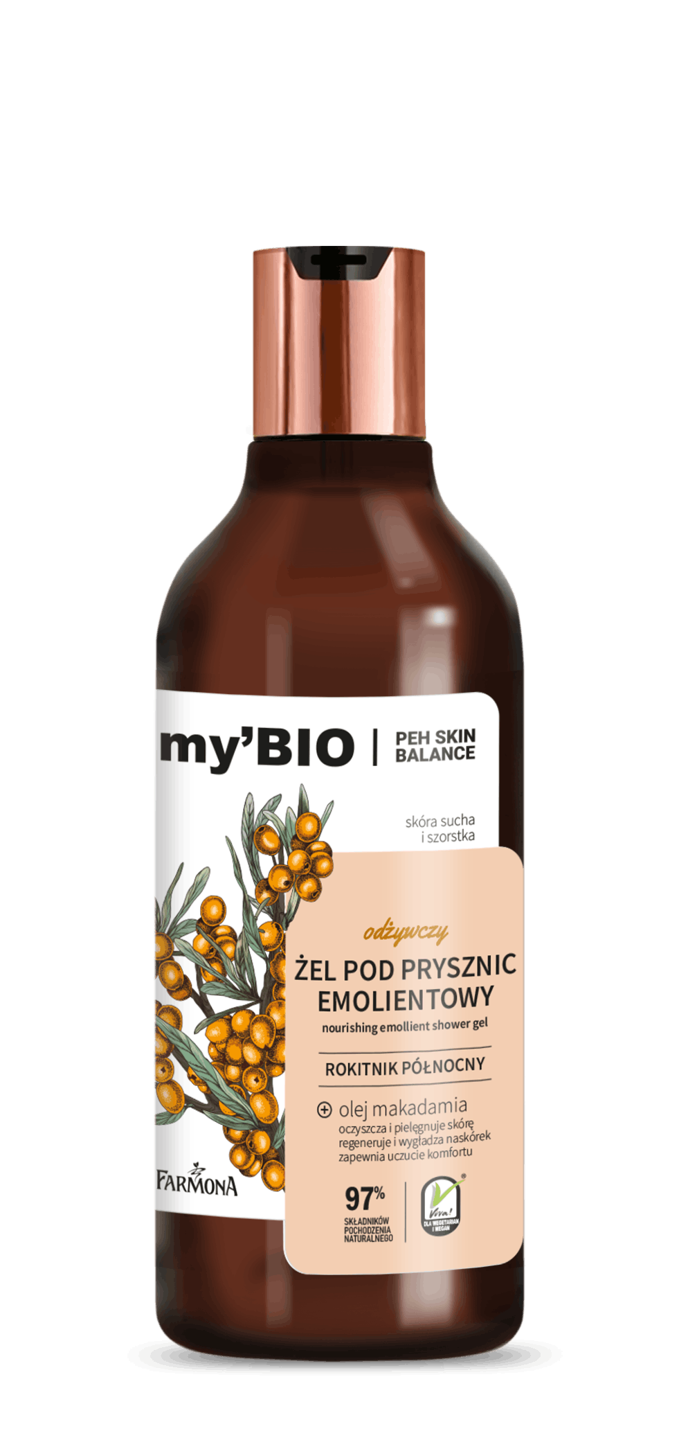 Farmona MY'BIO Nourishing Emolient Shower Gel Northern Sea Buckthorn 500 ml