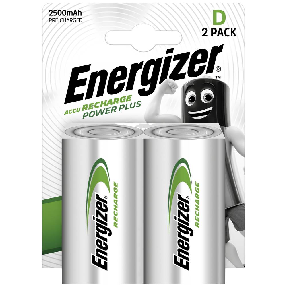 Energizer Power Plus HR20 Oplaadbare D batterij (mono) NiMH 2500 mAh 1.2 V 2 stuk(s)