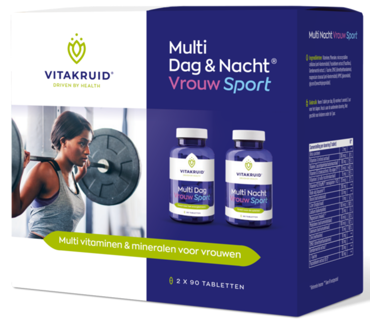 Vitakruid Multi Dag & Nacht Vrouw Sport 100% Vegan 2 x 90