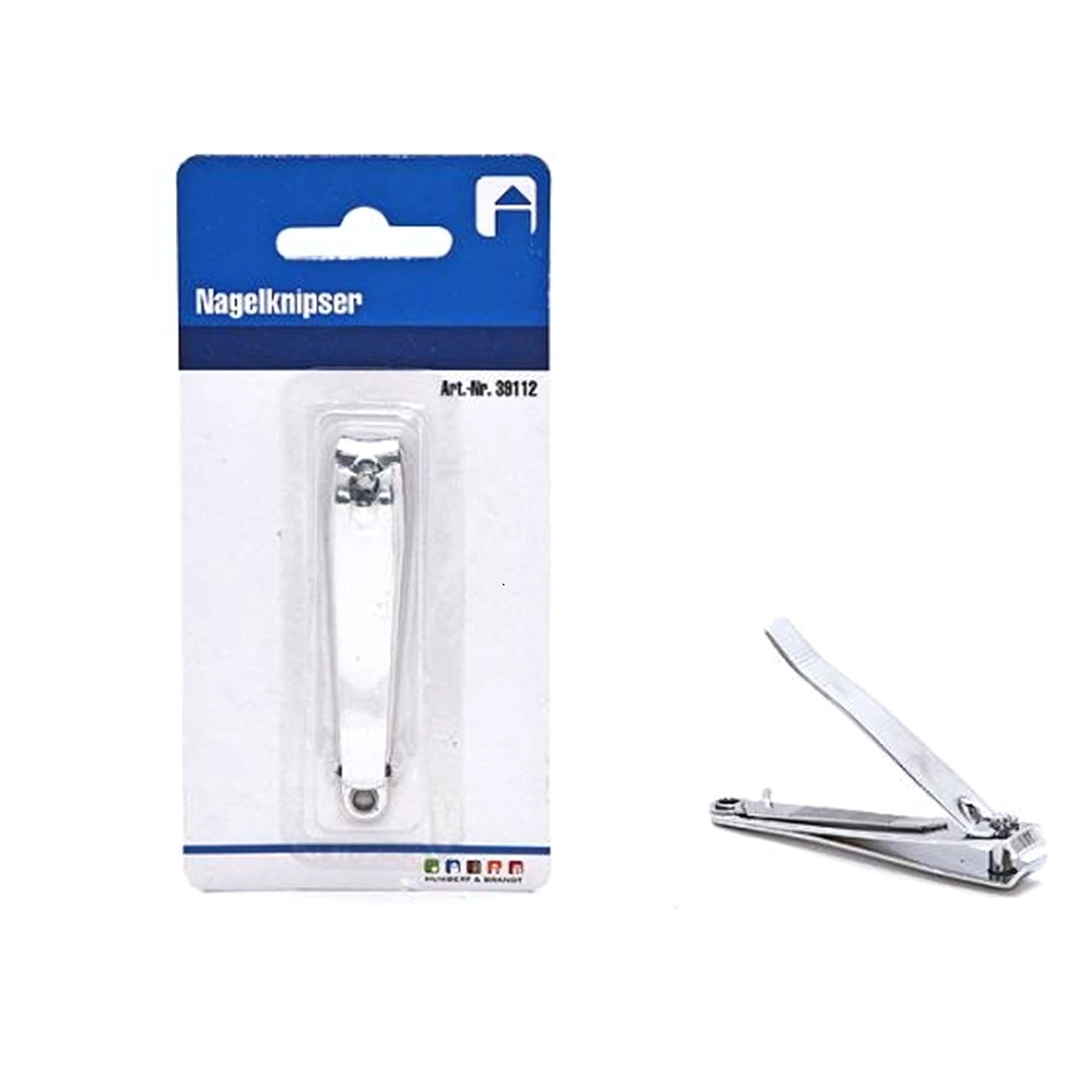 Merkloos Nagelknipper - metaal - zilver - basic - 7,5 cm - nagel verzorging -