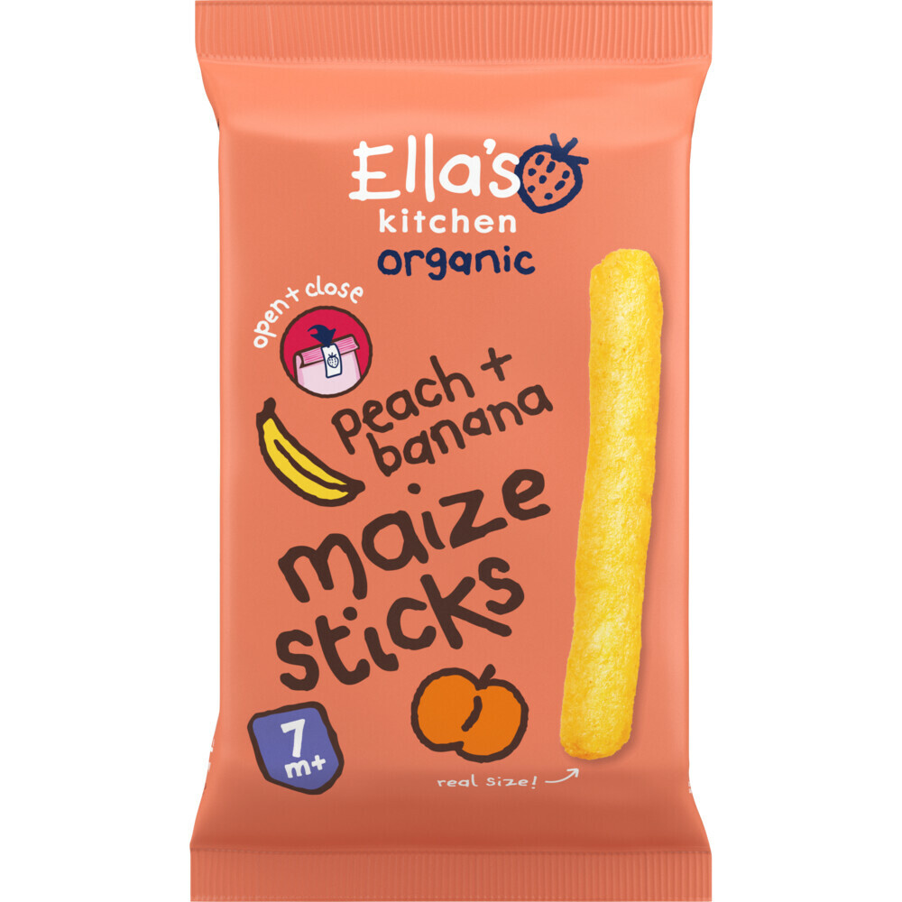 Ella's Kitchen Gepoft Smikkelstengels 7+ m Perzik Banaan 16 gr