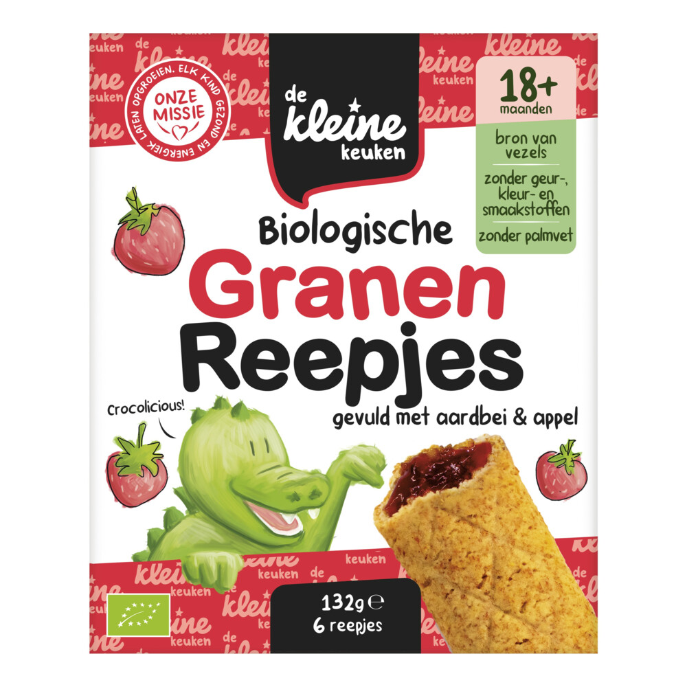 De Kleine Keuken Granenreepjes Aardbei&Appel 132 gr