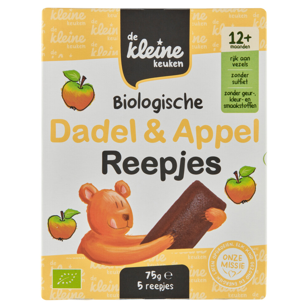 De Kleine Keuken Bio Dadel&Appelreepjes 75 gr