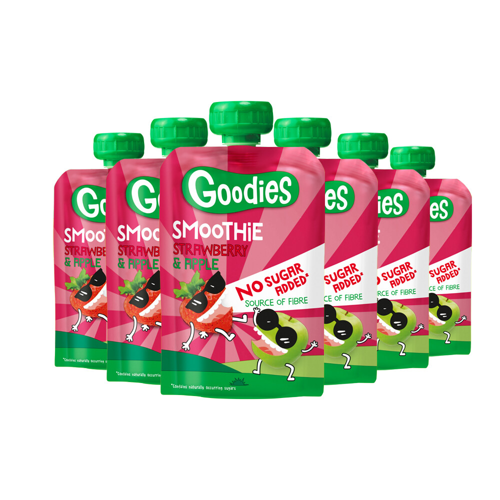 Goodies 6x  Knijpfruit Smoothie Aardbei&Appel 100 gr
