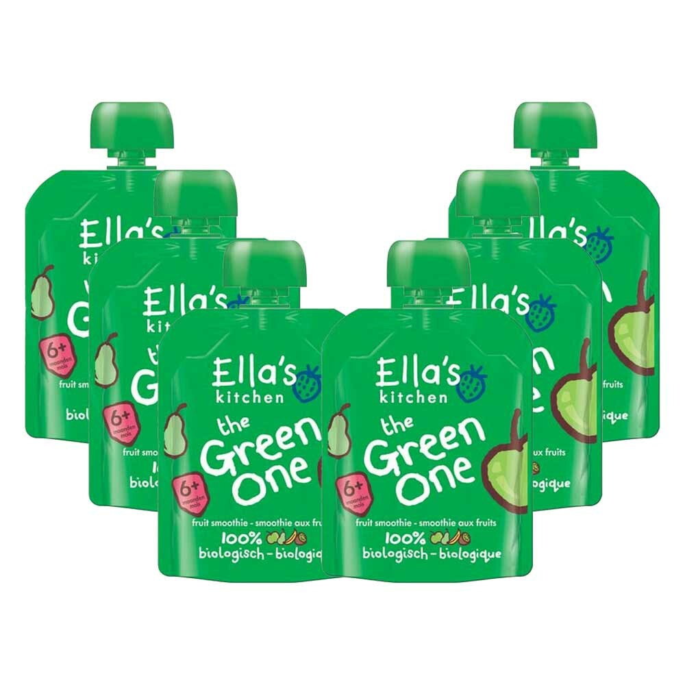 Ella's Kitchen 6x  Knijpzakje Fruit Smoothie 6+ m Appel Peer Banaan Kiwi 90 gr