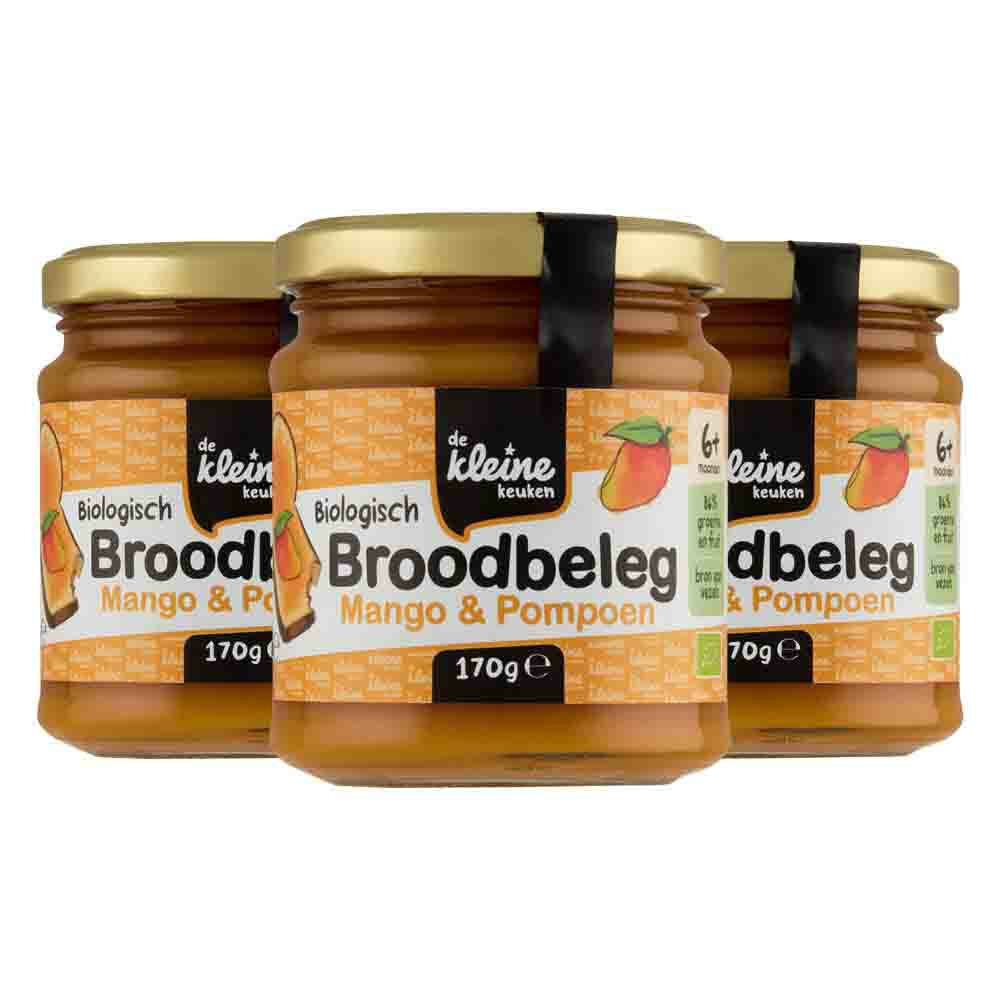 De Kleine Keuken 3x  Bio Mango en Pompoen Spread 170 gr