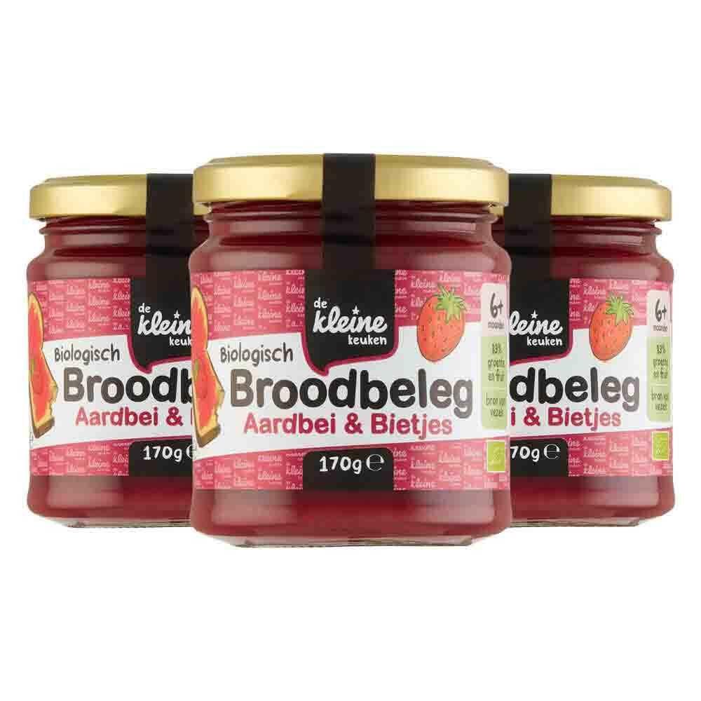 De Kleine Keuken 3x  Bio Aardbei en Biet Spread 170 gr