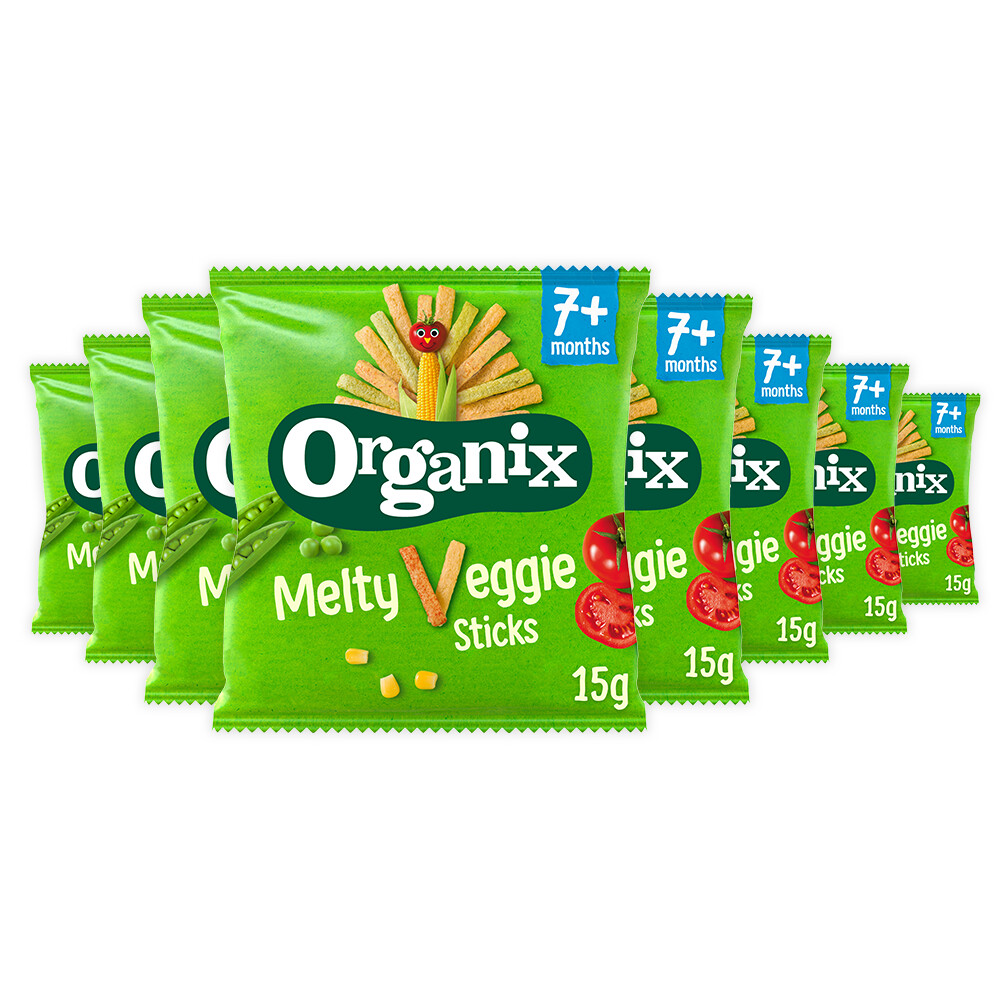 Organix 8x  Baby Knabbels 7+m Groentesticks 15 gr