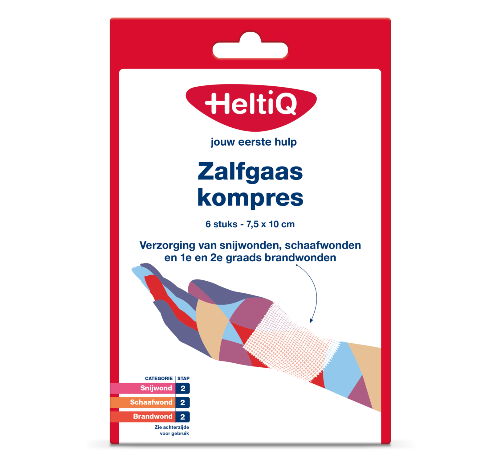 HeltiQ Zalfgaaskompres 7,5 x 10 cm