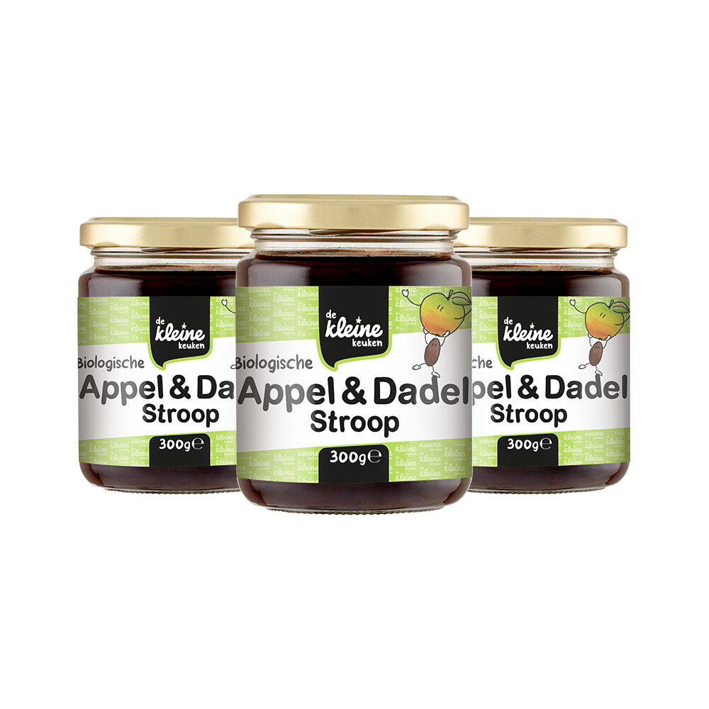 De Kleine Keuken 3x  Bio Appel&Dadelstroop 300 gr