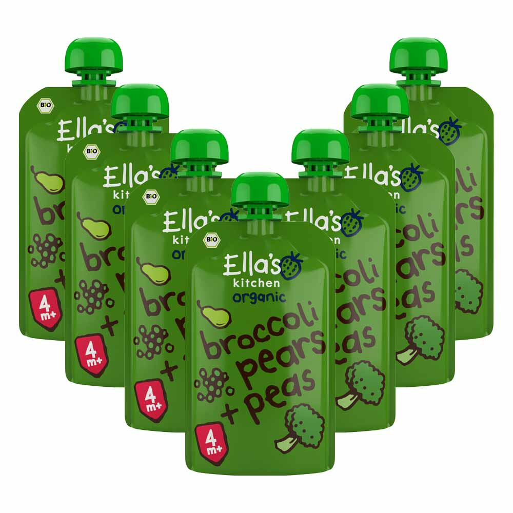 Ella's Kitchen 7x  Knijpzakje 4+ m Peer Broccoli Erwten 120 gr