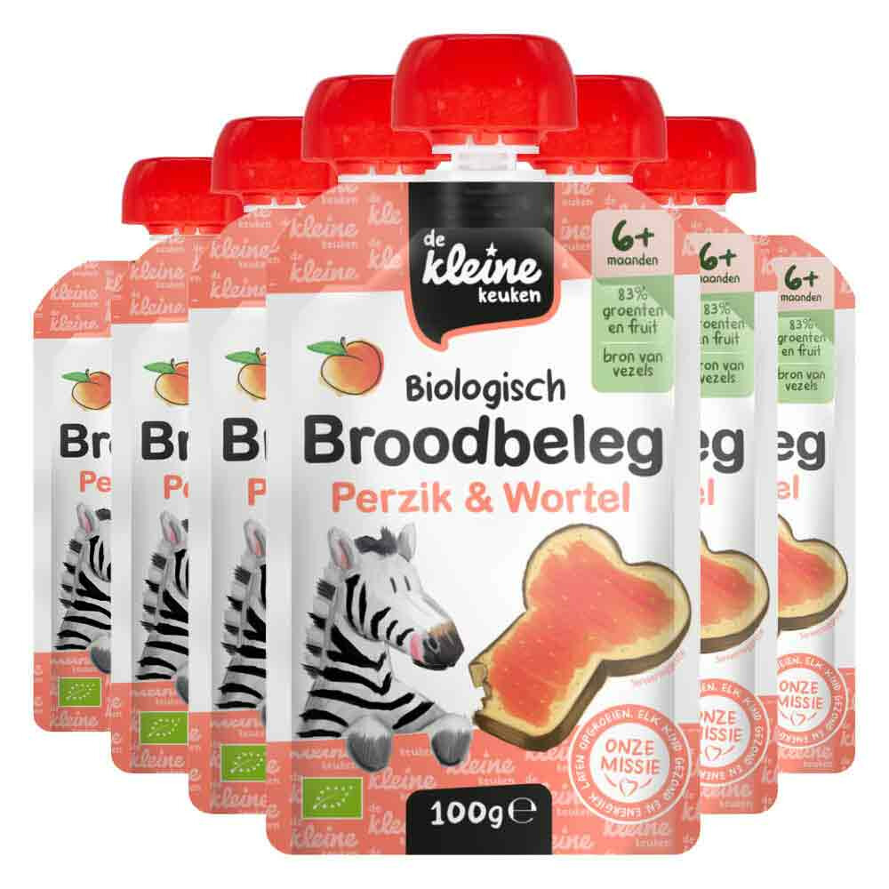 De Kleine Keuken 6x  Bio Broodbeleg Perzik&Wortel 100 gr