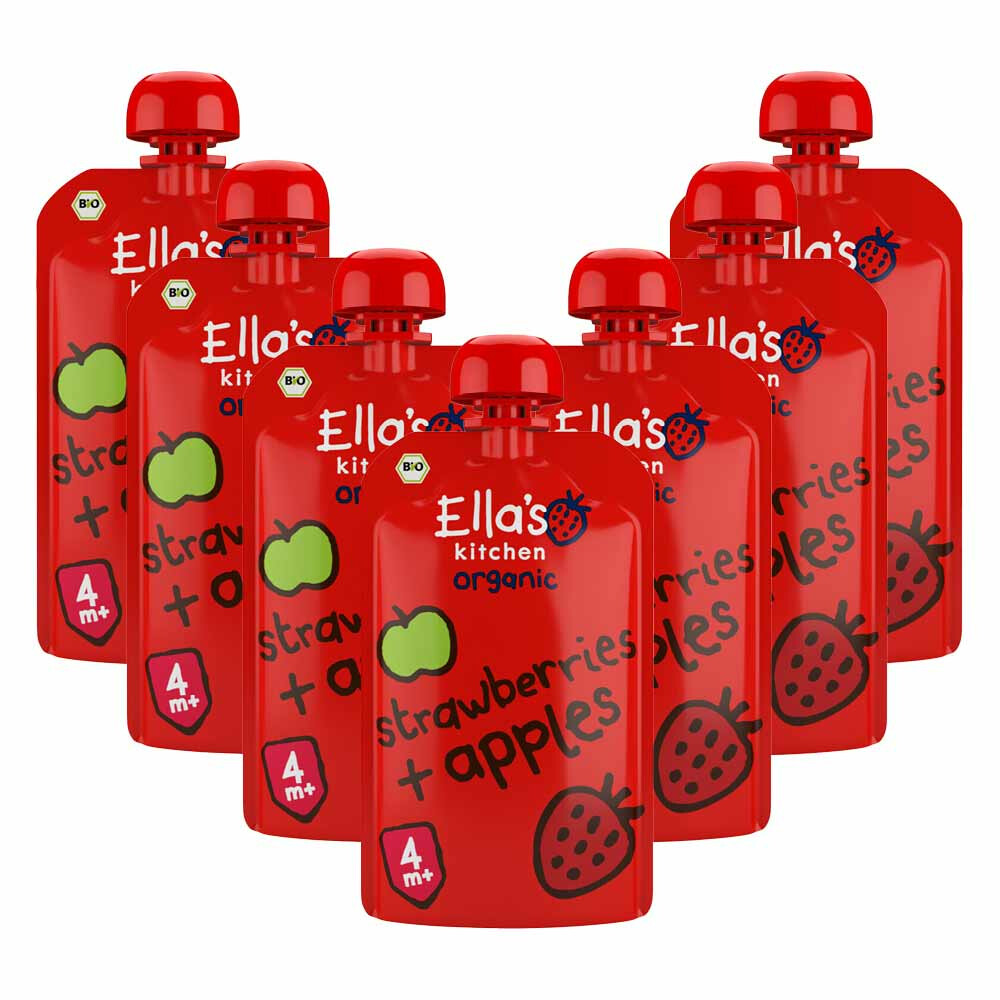 Ella's Kitchen 7x  Knijpzakje 4+ m Appel Aardbei 120 gr