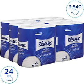 Kleenex Toiletpapier 8484, 4-ply, 6 pakken van 4 rollen elk, 160 vellen/rol, wit