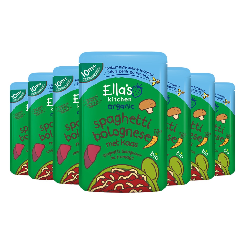 Ella's Kitchen 7x  Maaltijdzakje 10+ m Spaghetti Bolognese Kaas 190 gr