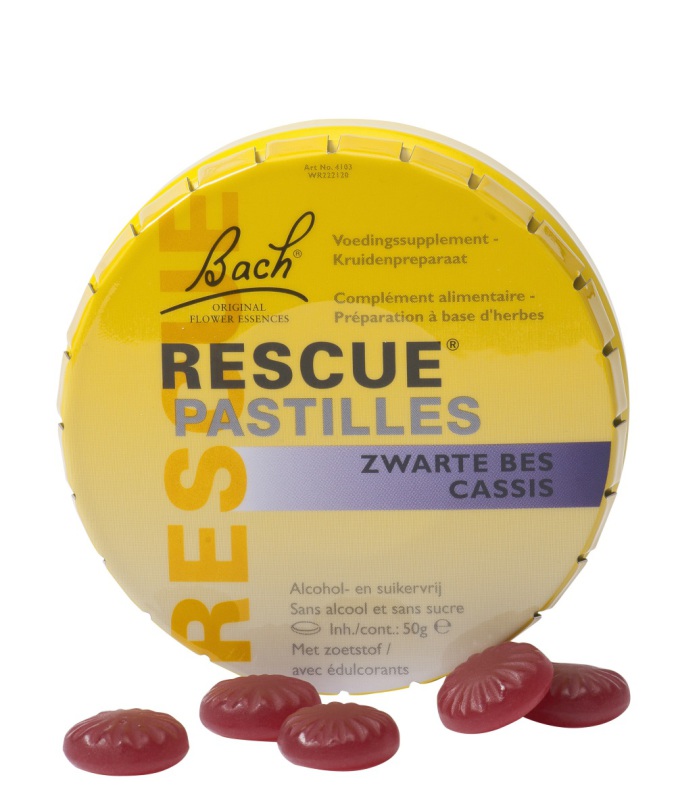 Bach Rescue pastilles zwarte bes 50g
