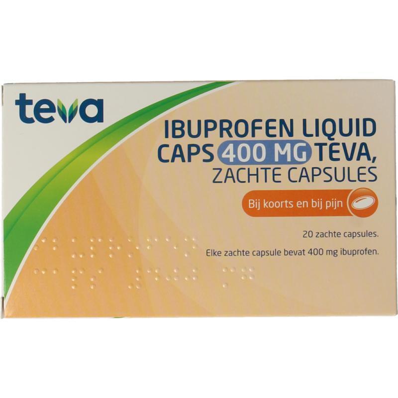 Teva Ibuprofen 400mg liquid caps 20 Capsules