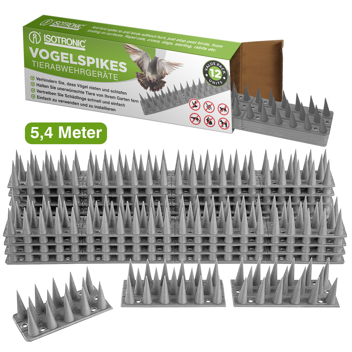 Isotronic Puntstrip | Afweerstrip in verschillende kleuren Grijs