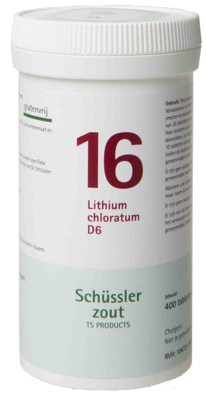 Pfluger Schussler celzout 16 litium chloratum d6 400tab