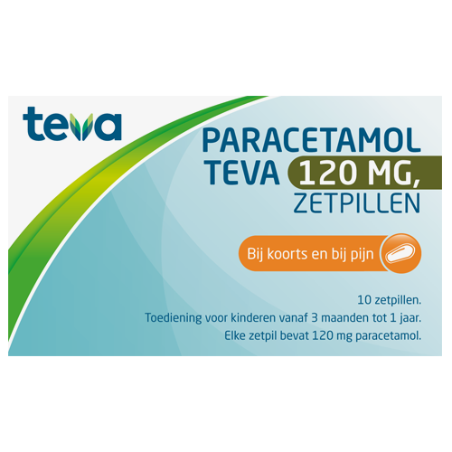 Teva Paracetamol 120mg 10 zetpillen
